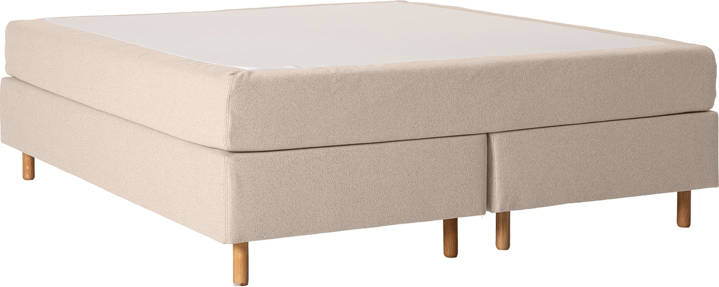 Unelle 500 Viscolux jenkkisänky 5-vyöhyke visco, 160x200, hard/hard, Fano 03 luonnonvalkoinen, tammijalat
