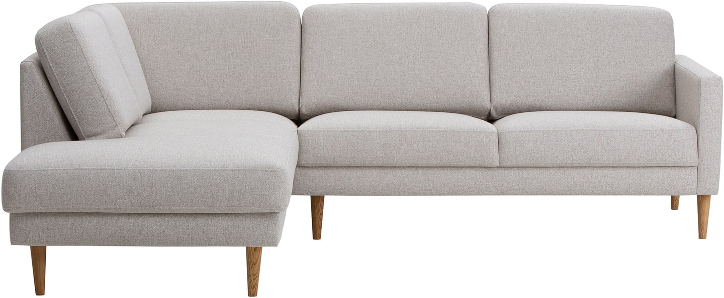 Fox avokulmasohva iso (vasen) beige: Tyylikäs beige avokulmasohva, joka muuntuu tarpeidesi mukaan. Sopii olohuoneeseen moderniin sisustukseen. Mukava ja tilava ratkaisu.