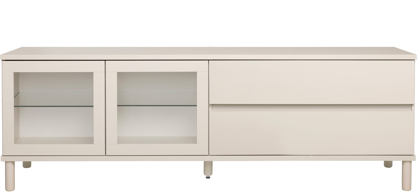 Sata taso nro 47. 183cm 2 lasiovi vasen + 2ltk greige, pyöreä jalka