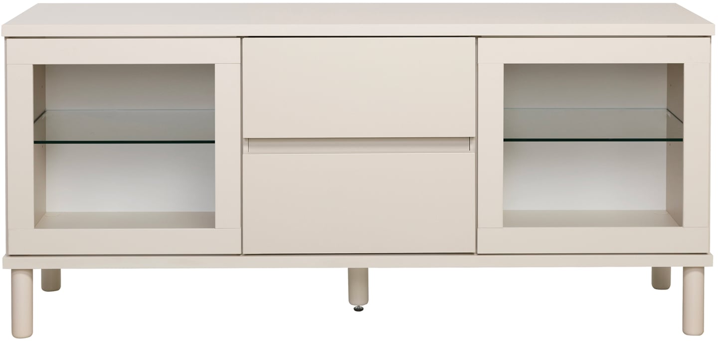 Sata taso nro 32. 138cm 2 lasiovea + 2ltk greige, pyöreä jalka