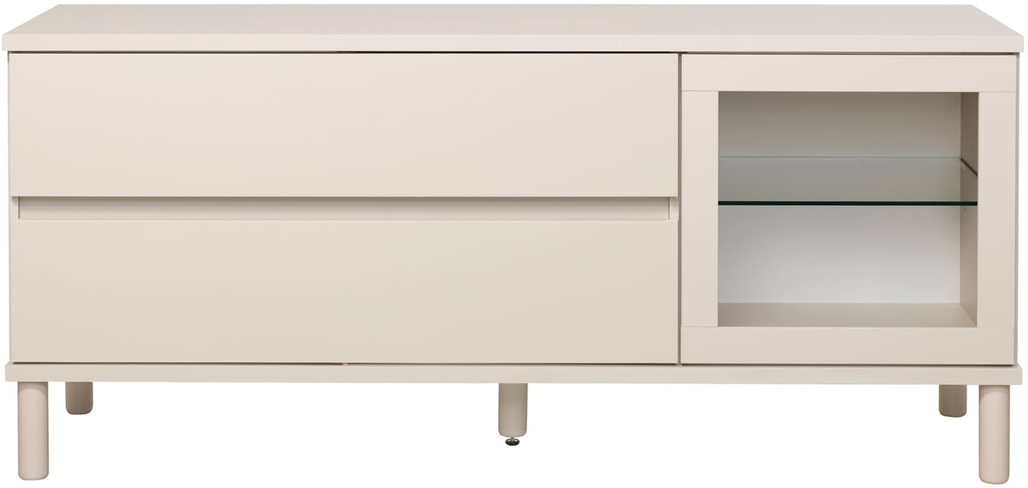 Sata taso nro 40. 138cm 2ltk + lasiovi oikea greige, pyöreä jalka