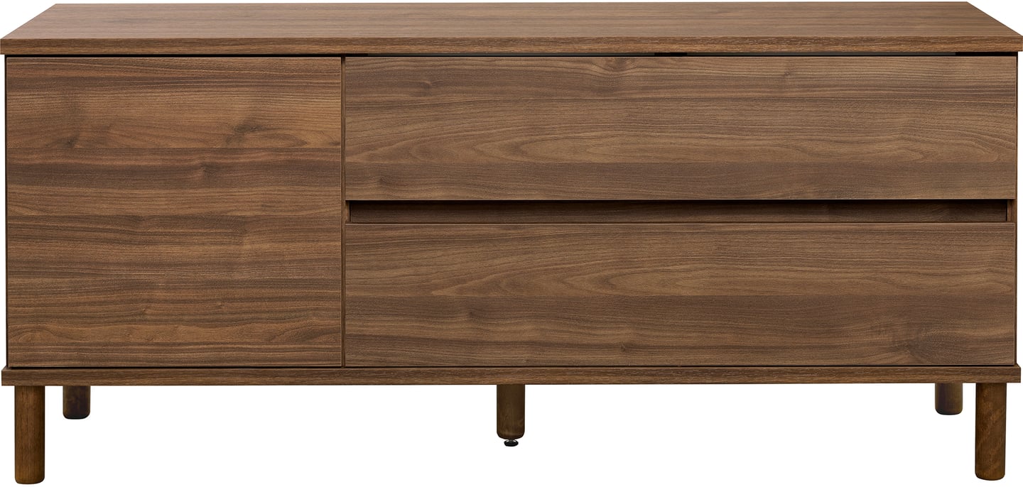 Sata taso nro 37. 138cm 2ltk + ovi vasen ruskea, pyöreä jalka