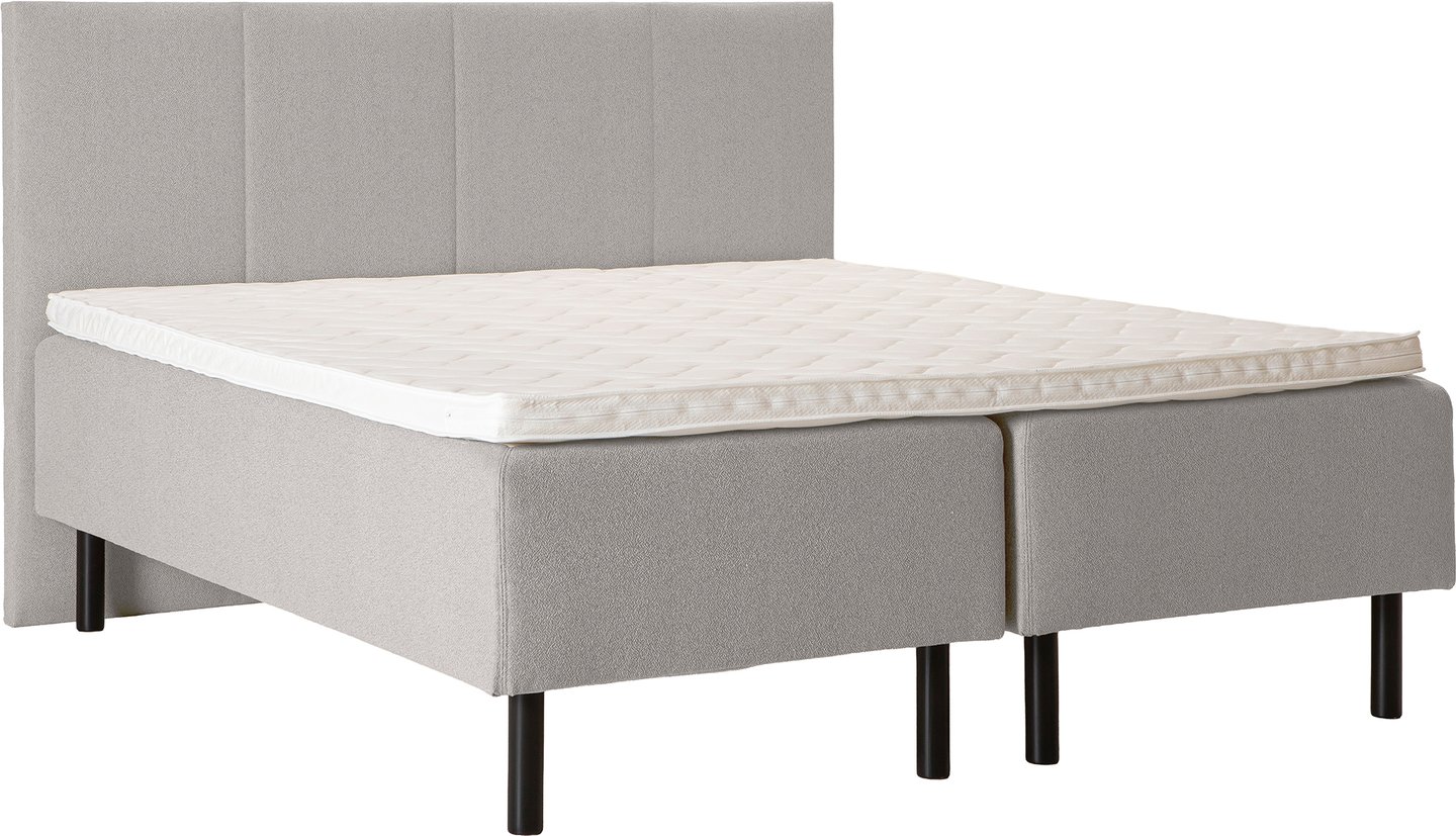 Unelle 500 Viscolux runkopatjasetti 5-vyöh. visco 160x200cm hard/medium, Fano 80 vaaleanharmaa, mustat puujalat (sis. Memory-petauspatja hard + raita-pääty)