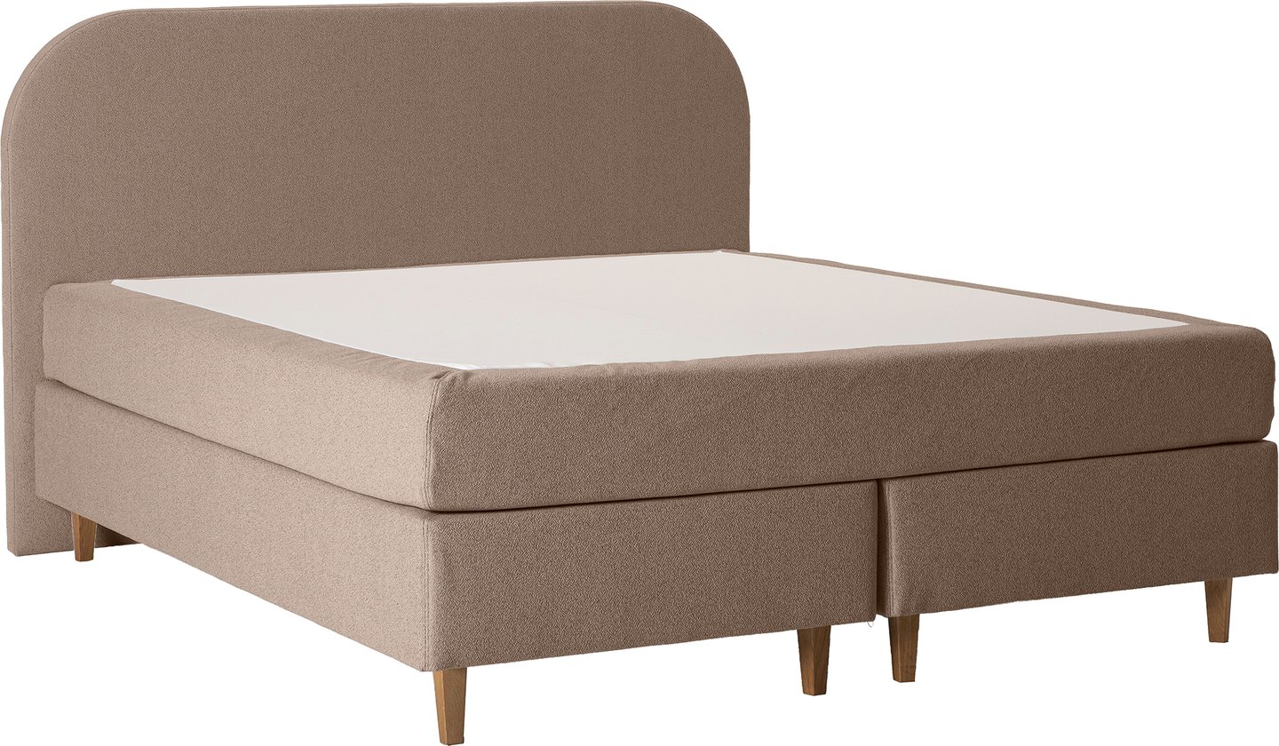 Unelle 500 Viscolux jenkkisänky 5-vyöhyke visco, 180x200, hard/medium, Fano 15 ruskea, tammijalat (sis. sileä pääty)