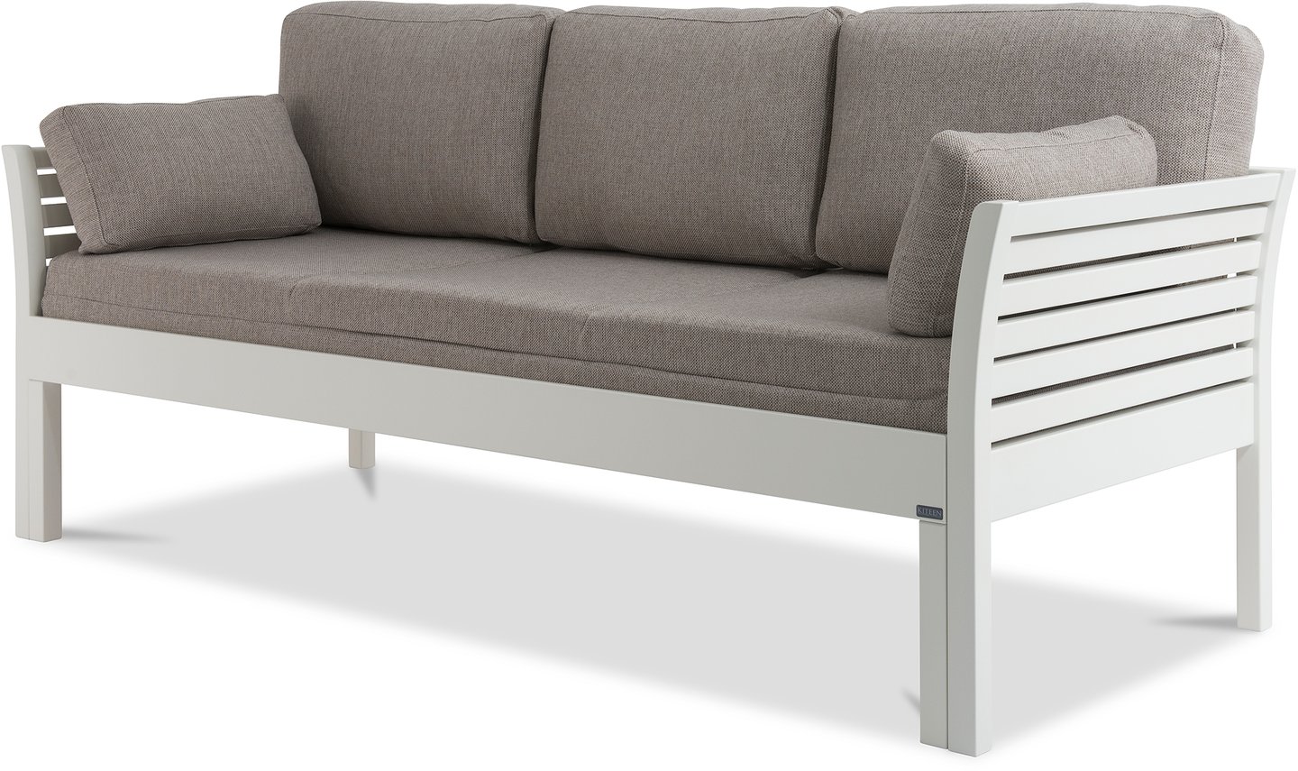 Kanerva 3-istuttava vuodesohva taittopatjasarjalla 190cm, valkoinen/beige