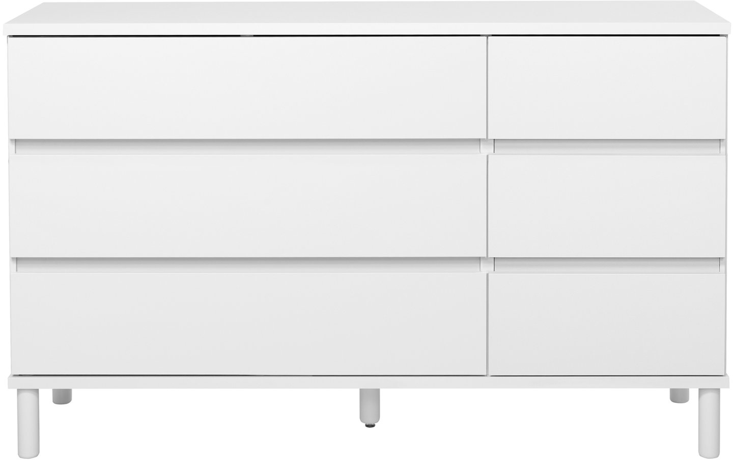 Sata senkki nro 58. 138cm 3ltk + 3 lev ltk valkoinen, pyöreä jalka