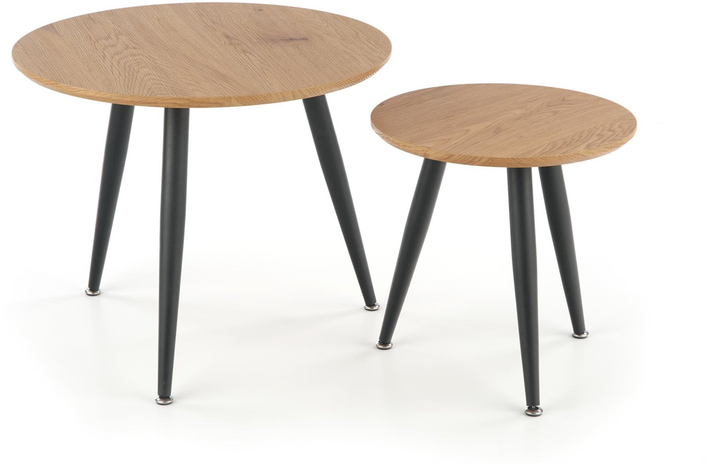 Celeste sarjapöydät, natural tammi (mdf) / mustat jalat