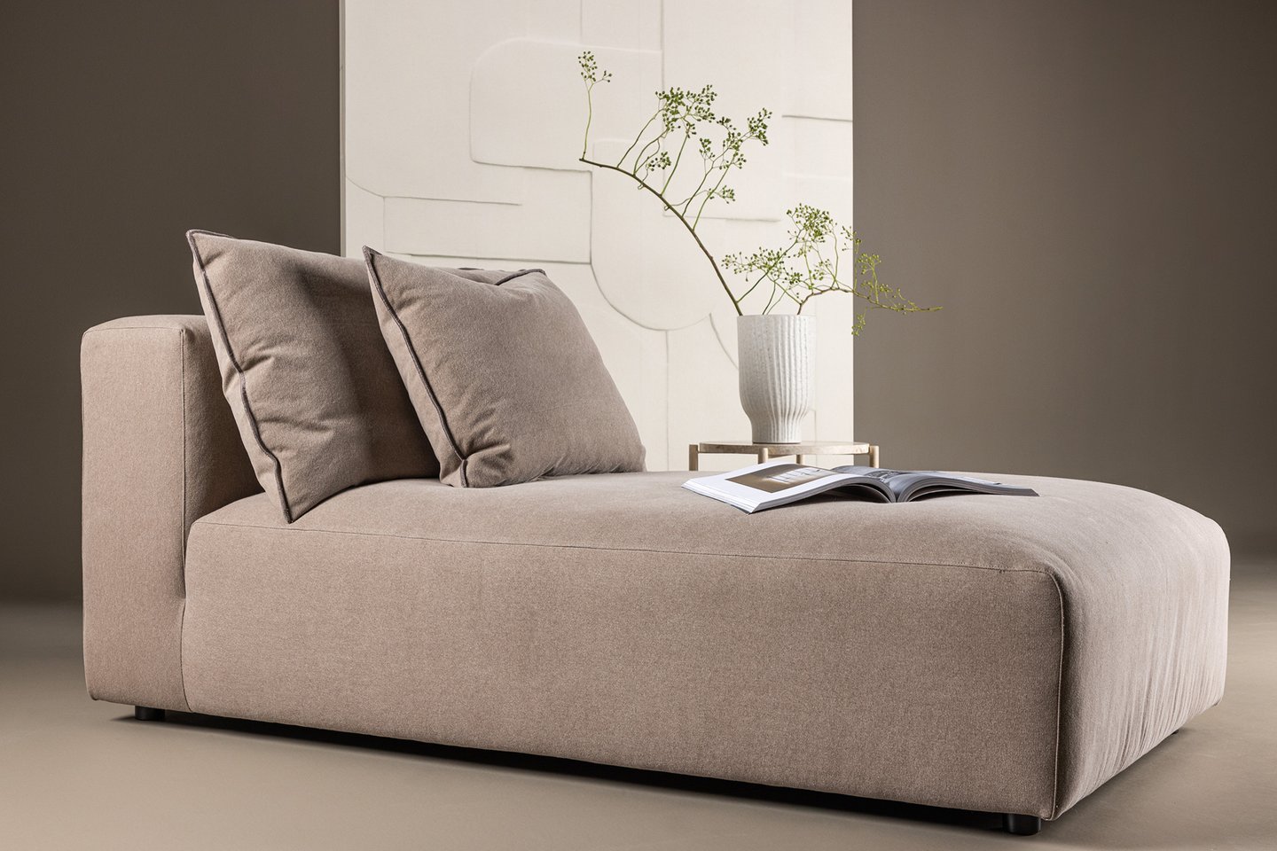 Malö daybed tummanruskea/pellava