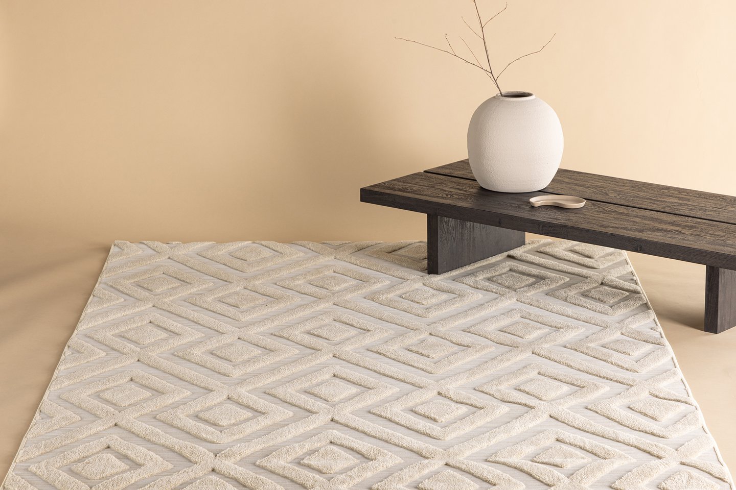 Pia matto 160x230 cm beige pörröinen