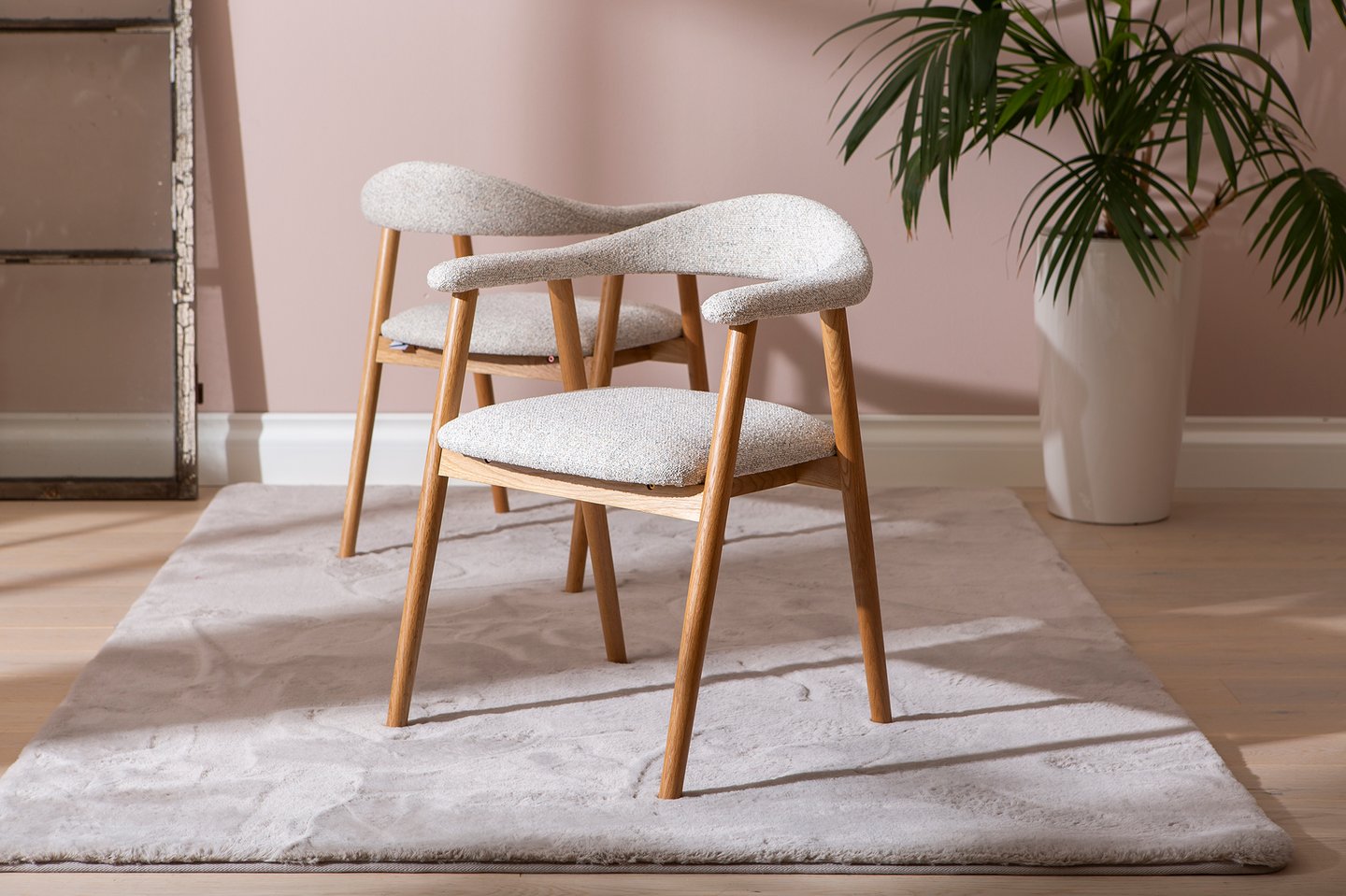 Nicola ruokapöydän tuoli, natural tammi / beige kangas