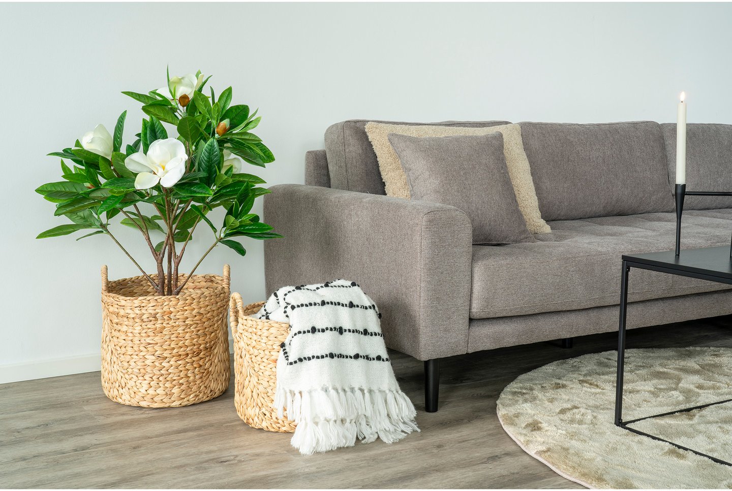 House Nordic Passo korit (2kpl setti) pyöreät 30cm ja 35cm, natural vesihyasintti