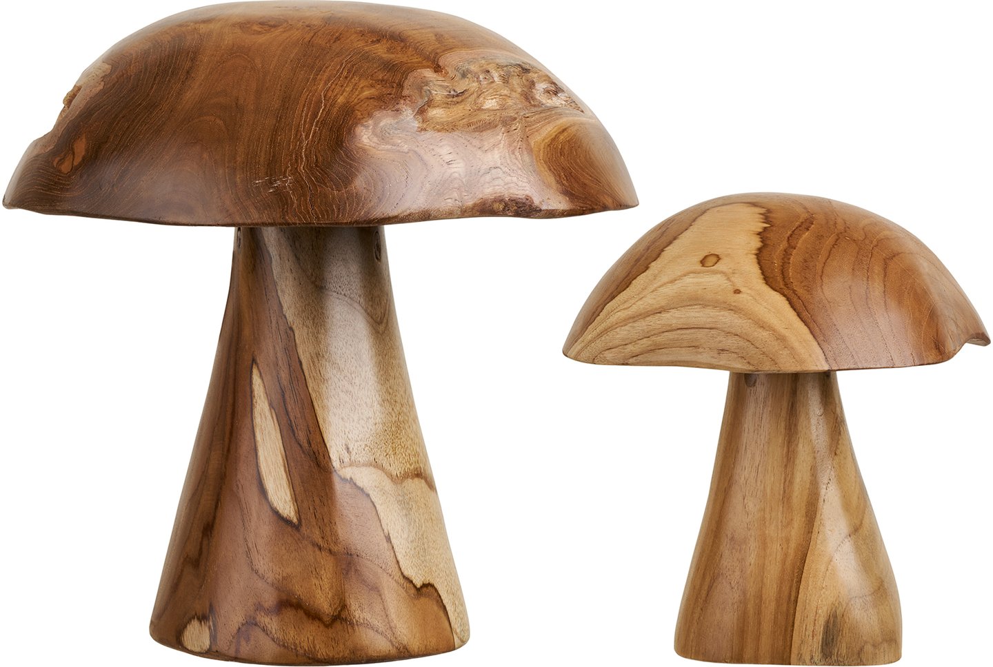 Kodi mushrooms koriste-esine teak/natural (2kpl/setti)