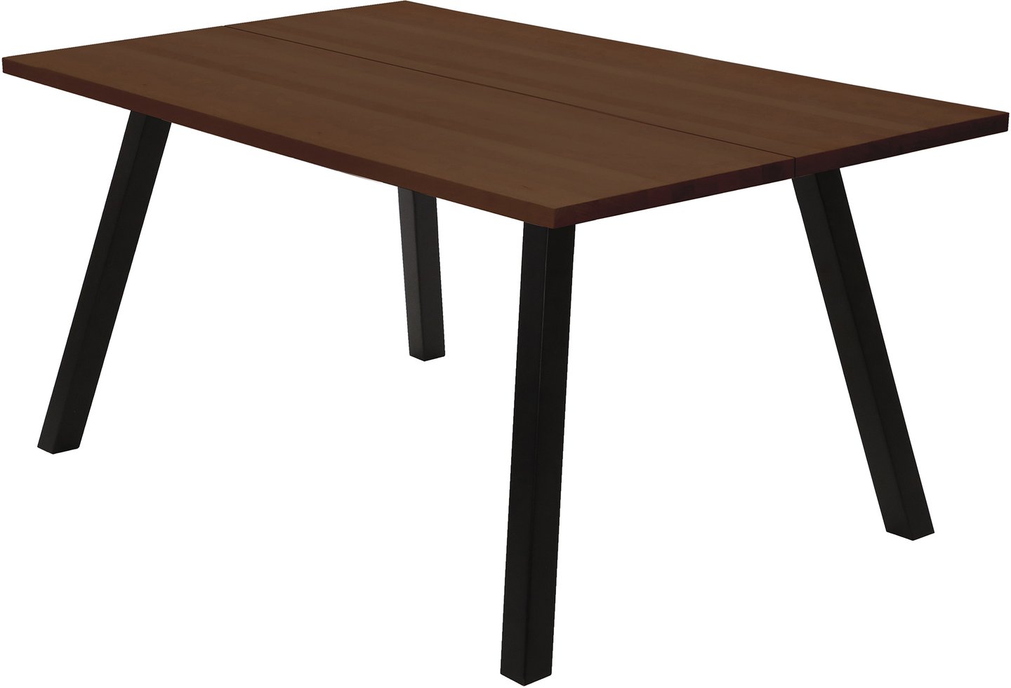 Talvik lankkupöytä 160x95cm tumma pähkinä, suora reuna, mustat puujalat