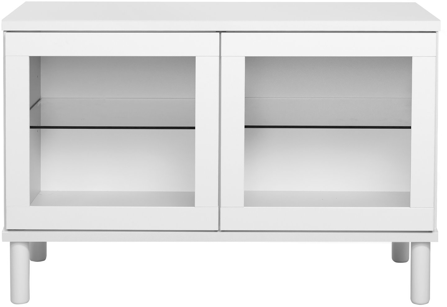 Sata lasiovikaappi nro 11. 92cm valkoinen, pyöreä jalka