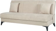 Porta 3-istuttava vuodesohva beige: Tyylikäs 3-istuttava vuodesohva, beige. Sopii olohuoneeseen, muuntautuu helposti makuupaikaksi. Mukava istua ja nukkua.