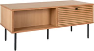 Pikkukuva: Kyoto sohvapöytä, 2 laatikkoa, natural tammiviilu, mustat metallijalat, 50x100x45 cm