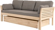 Pikkukuva: Kanerva vuodesohva taittopatjasarjalla ja vuodevaatelaatikolla 200cm, koivu lakattu/beige