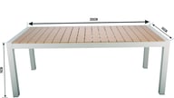 Albury jatkopöytä 205/275x95, taupe alumiini / tiikki easywood: Tyylikäs Albury jatkopöytä ulkokäyttöön, 205-275 cm, taupe alumiini ja tiikki. Sopii erinomaisesti terassille tai puutarhaan ruokailuryhmäksi.