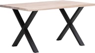 Isla lankkupöytä 140x95 valkoöljytty tammi, X-jalalla: Tyylikäs ruokapöytä neljälle, valkolakattu tammi, 140x95 cm. Sopii täydellisesti moderniin ruokailutilaan. Kestävä ja kaunis valinta.
