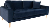 House Nordic Lido 3-istuttava sohva, sininen: Tyylikäs sininen 3-istuttava sohva, joka tuo mukavuutta olohuoneeseen. Moderni muotoilu ja pehmeät linjat. Ideal for cozy living room settings.