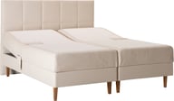 Pikkukuva: Unelle 500 Viscolux moottorisänky 5-vyöh. visco 180x200cm hard/hard, Fano 03 luonnonvalkoinen, tammijalat (sis. ruutu-pääty)