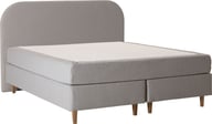 Pikkukuva: Unelle 500 Viscolux jenkkisänky 5-vyöhyke visco, 180x200, hard/hard, Fano 80 vaaleanharmaa, tammijalat (sis. sileä pääty)