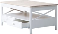 Pikkukuva: Hovi sohvapöytä laatikolla 105cm, valkoinen/valkolakattu koivu