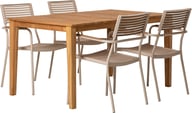 Pikkukuva: Piemonte & Calle ruokailuryhmä 150x90cm, neljälle, teak/khaki