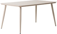 Lina ruokapöytä 150x90 vaalea taupe: Tyylikäs vaalea taupe ruokapöytä ulkokäyttöön, 150x90 cm. Ihanteellinen terassille tai puutarhaan, täydellinen ruokailuhetkiin.