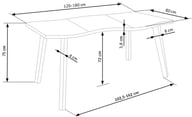 Pikkukuva: Sola ruokapöytä jatkettava 120-180cm, natural tammi (mdf) / musta