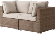 Mode 2-ist. sohva MAX (käsinojilla) natural: Tyylikäs ulkosohva, jossa mukautuvat kasinot, täydellinen terassille tai puutarhaan. Kestävä rakenne ja moderni design luovat viihtyisän oleskelutilan.
