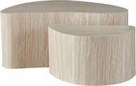 Island sarjapöytä 90x60x40 + 60x40x33 beige: Tyylikäs beige travertin sohvapöytä, joka yhdistää tyylin ja käytännöllisyyden. Täydellinen olohuoneen säilytyskalusteeksi.