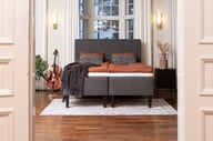 Pikkukuva: Moon Gold runkopatjasetti 160x200 pocket + Moon Gold Luxus petauspatja + Moon Bronze pääty, antrasiitti