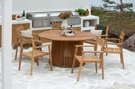 Pikkukuva: Deco & Piemonte ruokailuryhmä pyöreä 150cm kuudelle, tiikki