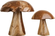 Pikkukuva: Kodi mushrooms koriste-esine teak/natural (2kpl/setti)