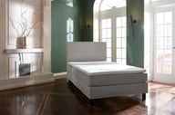 Pikkukuva: Moon Bronze jenkkisänky 140x200 + Moon Bronze petauspatja + Moon Bronze pääty, vaaleanharmaa