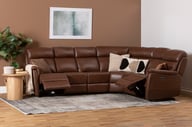 Pikkukuva: Loungea Colorado recliner-kulmasohva 3K2/2K3, ruskea nahka/keinonahka