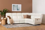 Pikkukuva: Loungea Colorado recliner-kulmasohva 3K2/2K3, puhdas valkoinen nahka/keinonahka