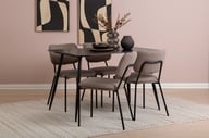Pikkukuva: Kadri ruokailuryhmä 120x80cm neljälle, tumma keraamien kansi / beige kangastuoli