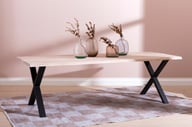 Pikkukuva: Estelle lankkupöytä 240x95 valkoöljytty tammi, X-jalalla