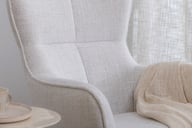 Pikkukuva: N&L Lisbet lepotuoli & rahi, beige verhoilu, natural tammen värinen runko