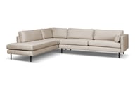 Pikkukuva: Copenhagen Nordic avokulma vasen ontario 2 vaalea beige, mustilla jaloilla