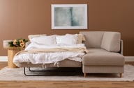 Pikkukuva: Nobe avokulmavuodesohva oikea, beige, saarni jalka