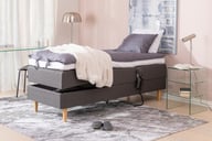 Pikkukuva: Unelle 400 moottorisänky 80x200cm, Pocket hard, tummanharmaa (sis. Relax-petauspatja ja jalat)