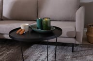 Copenhagen Scandic avokulmasohva (vasen), Soro 23 greige / mustat jalat