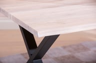 Pikkukuva: Estelle lankkupöytä 240x95 valkoöljytty tammi, X-jalalla