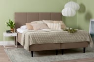 Pikkukuva: Unelle 500 Viscolux runkopatjasetti 5-vyöh. visco 160x200cm hard/medium, Fano 15 ruskea, mustat puujalat (sis. Memory-petauspatja soft + raita-pääty)