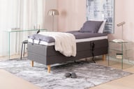 Pikkukuva: Unelle 400 moottorisänky 80x200cm, Pocket hard, tummanharmaa (sis. Relax-petauspatja ja jalat)