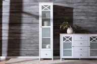 Pikkukuva: Hovi vitriini 172x42, valkoinen/valkolakattu koivu