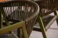 Elegance ruokapöydän tuoli vihreä alumiini (pinottava): Eleganteista pinottavista ruokatuoleista alumiinia, vihreä väri tuo raikkautta terassille tai parvekkeelle. Erinomainen valinta ulkokäyttöön!